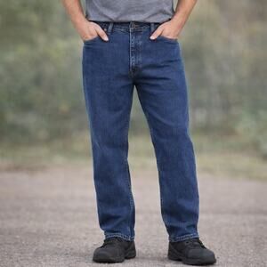 Wrangler Authentics Men’s 36x28 Blue Stretch Jeans Loose Straight